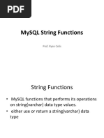 Mysql String Functions: Prof. Ryan Celis