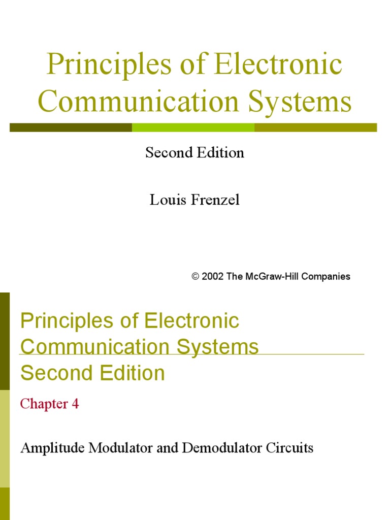 Principles of Electronic Communication Systems Second Edition Louis