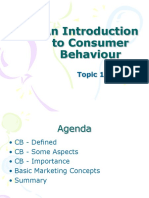 An Introduction To Consumer Behaviour: Topic 1