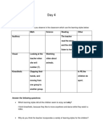 Table 5: Learning Styles: Answer The Following Questions