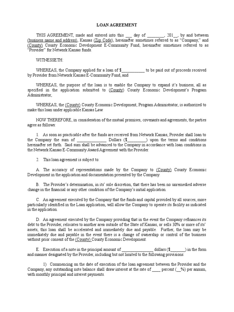 Sample Loan Agreement | PDF | Guarantee | Security Interest