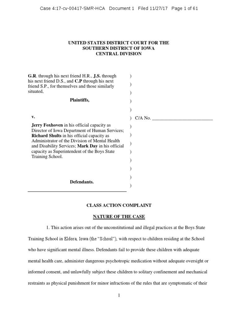 3 Teens Sue The State of Iowa Over Treatment at The State Training