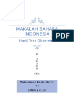 Makalah Bahasa Indonesia Teks Observasi