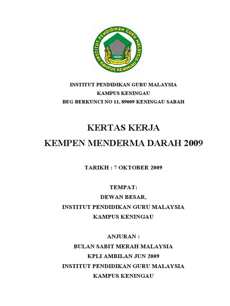 Kertas Kerja Derma Darah PBSM