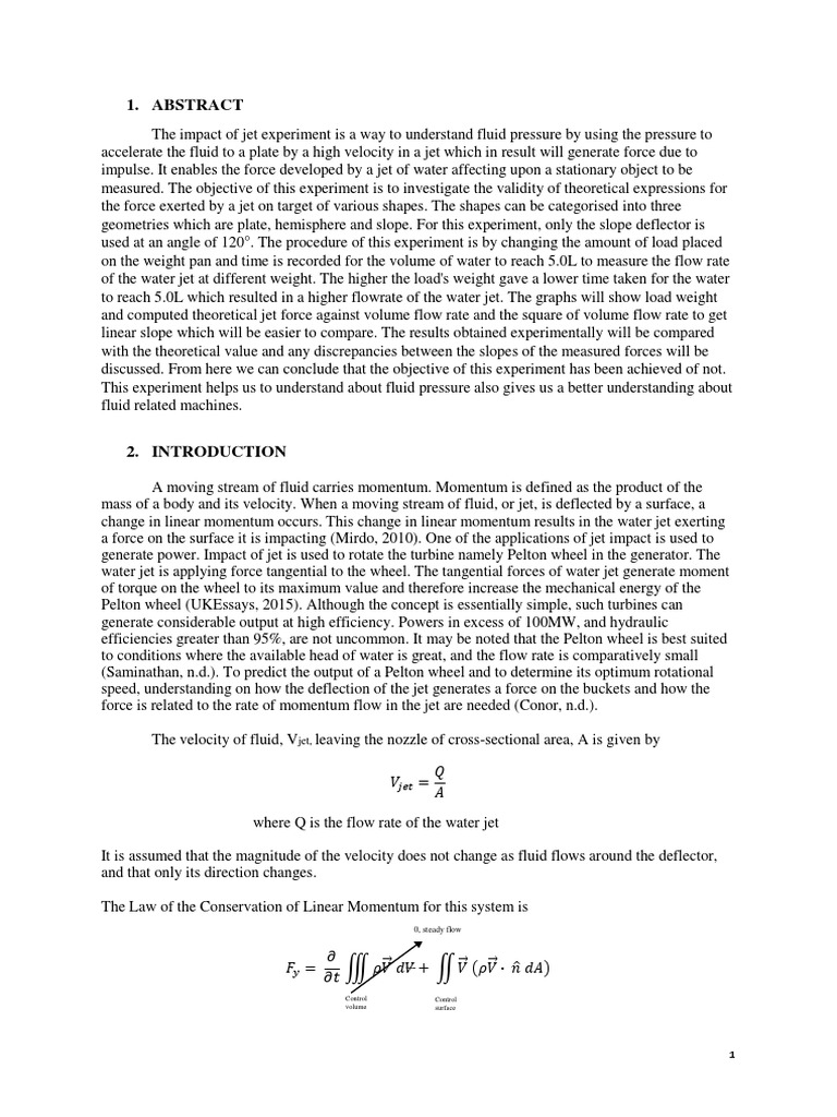 Impact of Jet Experiment Analysis | PDF | Turbine | Jet Engine