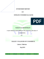 Internship Report of MCB 2010