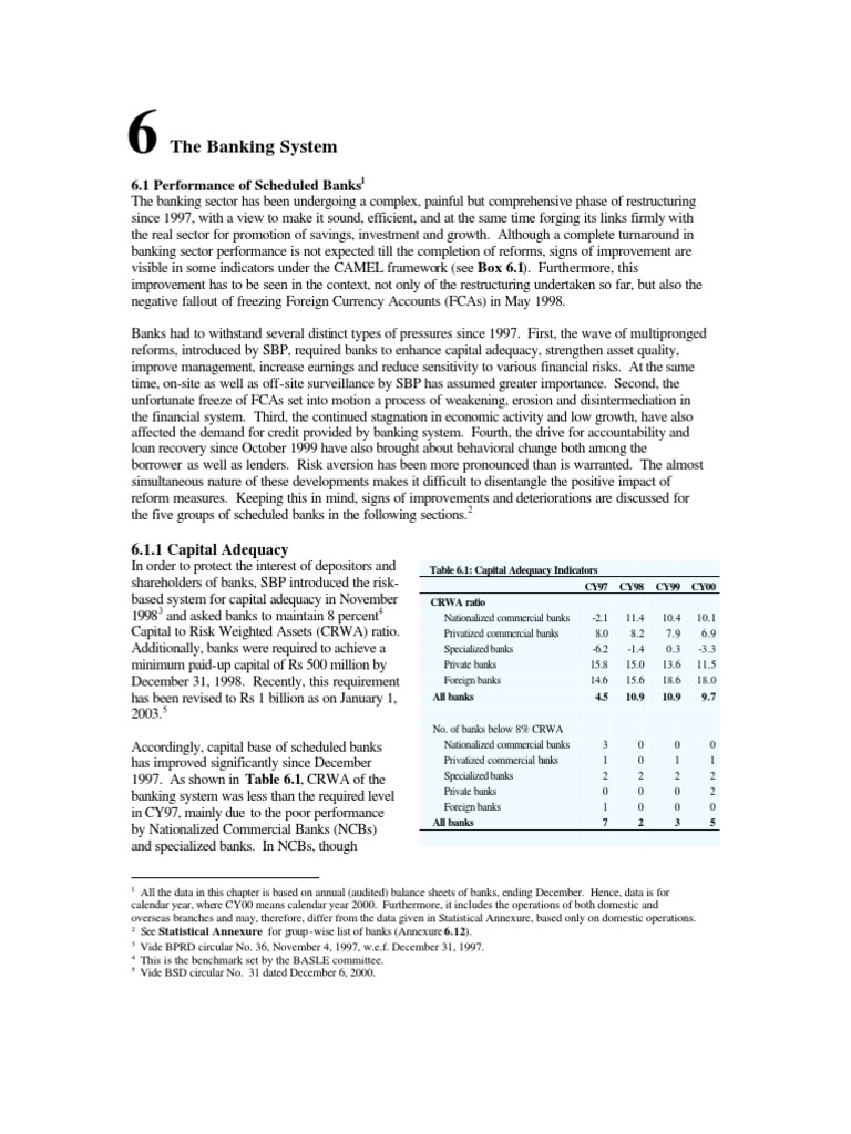 The Banking System: 6.1 Performance of Scheduled Banks | PDF | Finance ...