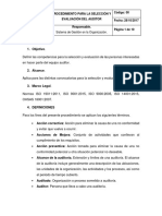 Procedimiento para La Selección y Evaluación Del Auditor