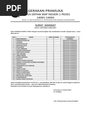 Surat Mandat Pramuka