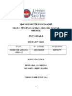 Tutorial 6: PPGPJJ Semester 1 Sesi 2014/2015 Skg3033 Pengenalan Kimia Organik Dan Tak Organik