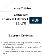 1- Literary Criticism Lecture One