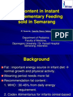 Fat Content in Instant Complementary Feeding Sold in Semarang