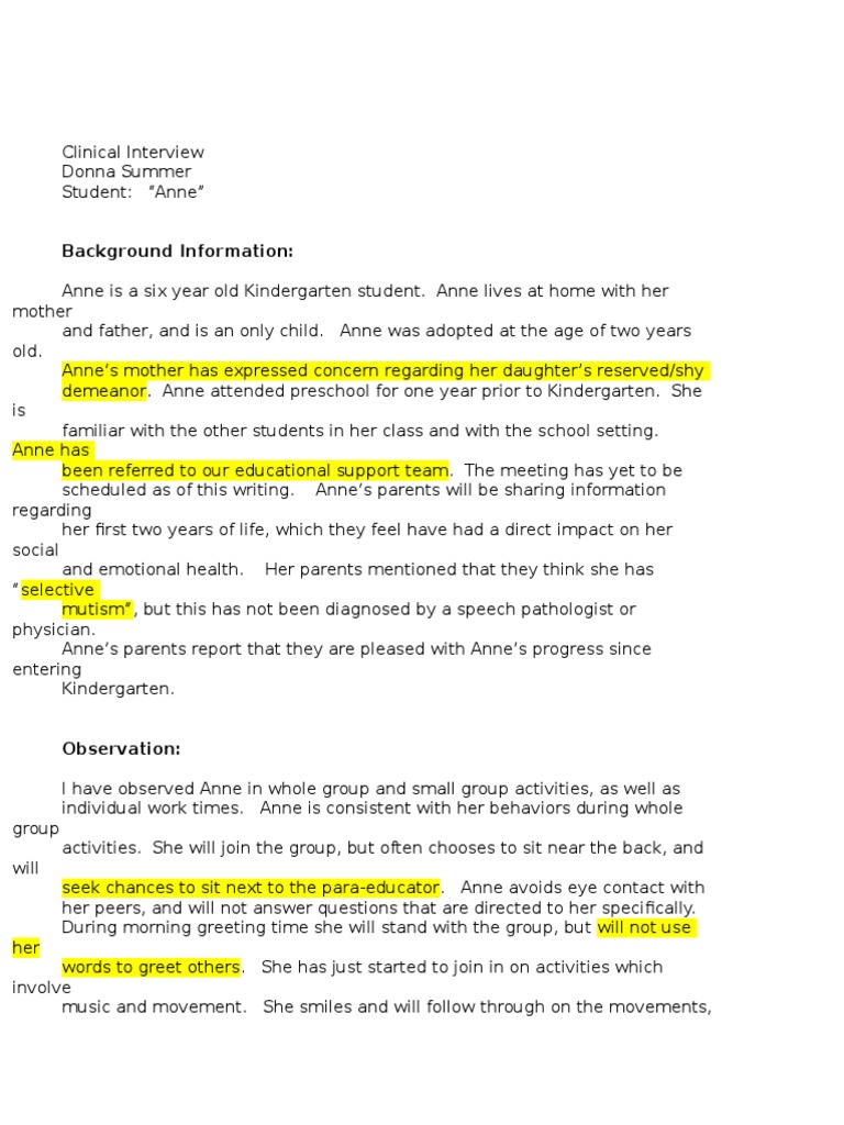 Clinical Interview Example 2 | PDF | Theory | Educational Assessment