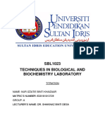 SBL1023 Techniques in Biological and Biochemistry Laboratory