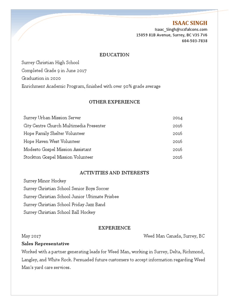 Isaac Singh: Education | PDF