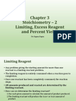 Stoichiometry - 2 Limiting, Excess Reagent and Percent Yields