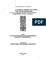 Análisis de la sintaxis en educación secundaria