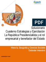 Solucionario Clase La República Presidencialista y El Rol Empresarial y Benefactor Del Estado