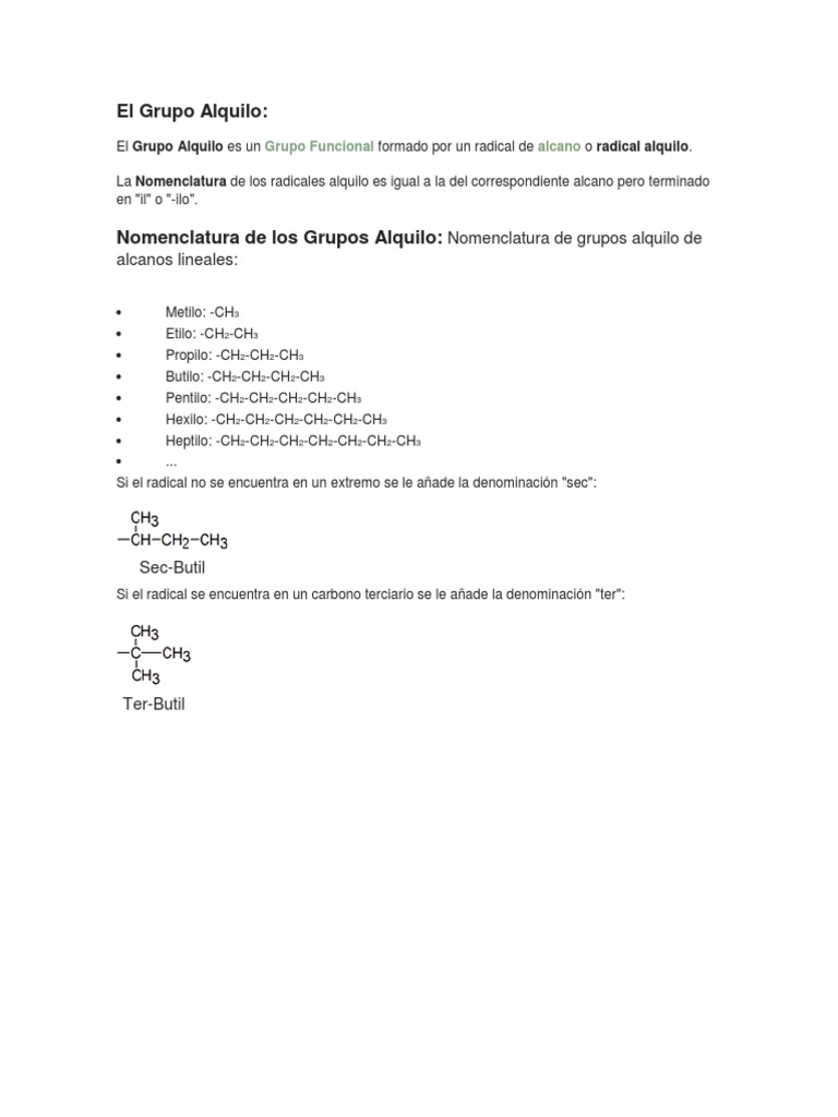 Grupos Alquilo en Química Orgánica | PDF