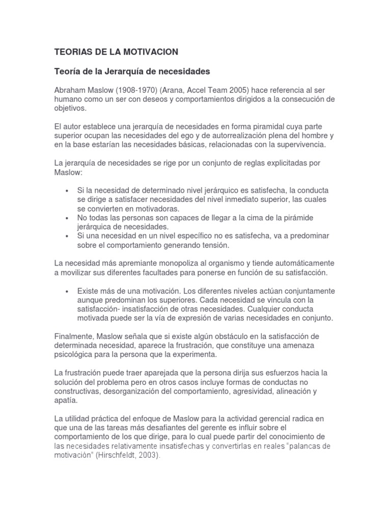 Teorías de la Motivación Laboral | PDF | Motivación | Motivacional