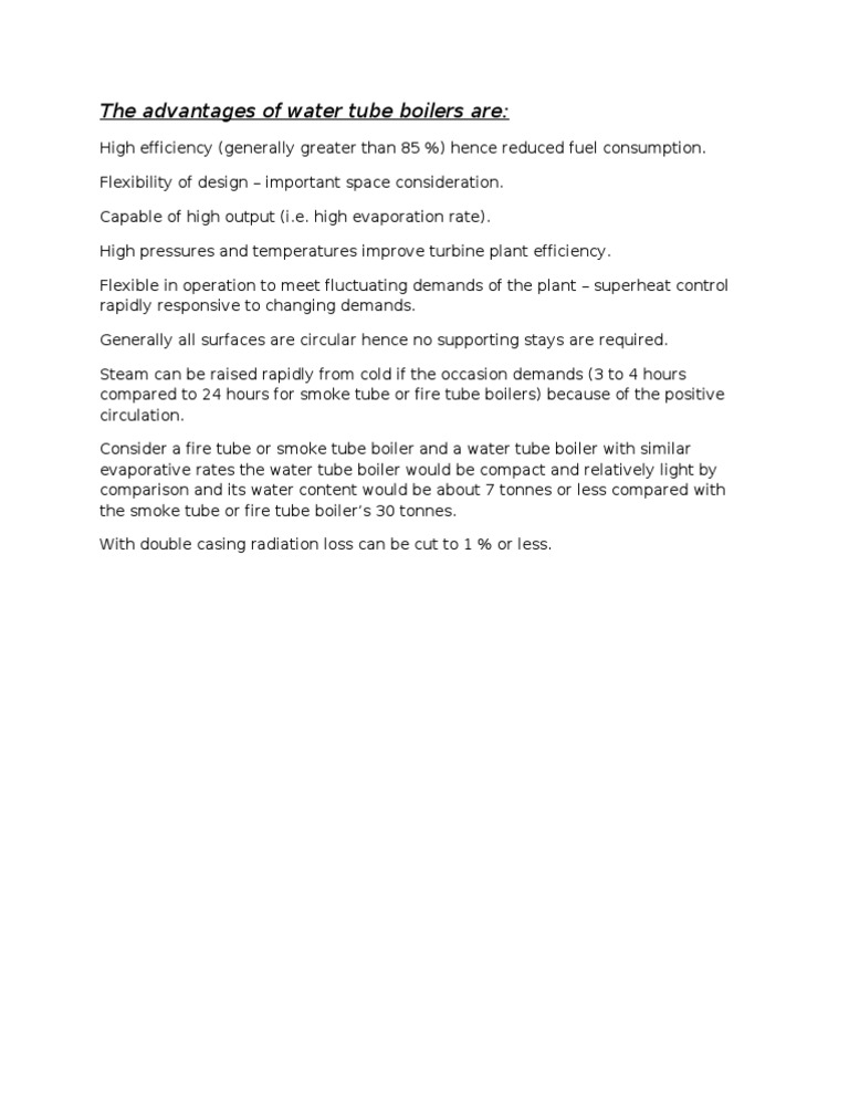 The Advantages of Water Tube Boilers Are PDF Boiler Water