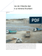 Pobladores de Vilavila Dan Ultimátum A Minera Aruntani