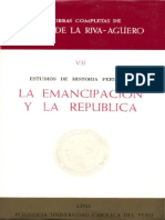 Estudios de Historia Peruana - La Emancipación y La República - Riva-Agüero - Parte 1 PDF