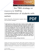 Effects of The TWA Strategy On Expository Reading Comprehension of Students With Autism