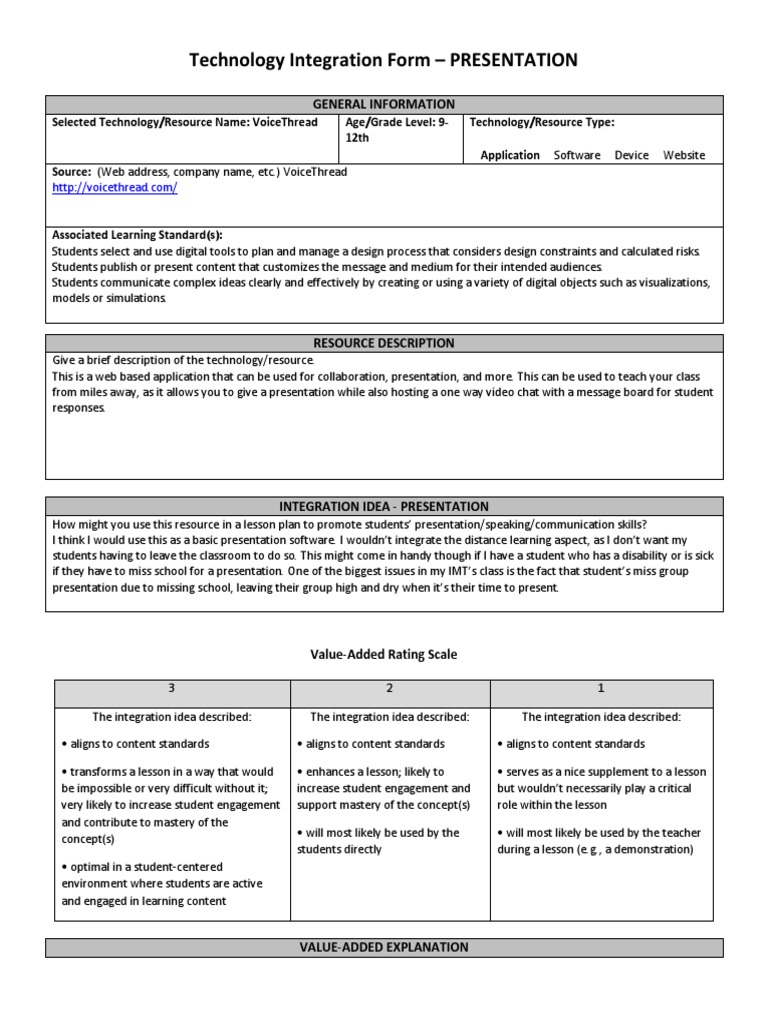 Presentation-Voice Thread | PDF | Teaching | Computing