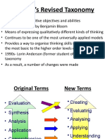 Blooms Taxonomy - Thinking Handout