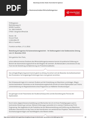 Bewerbung Schreiben Muster Anschreiben Fuer Ingenieure