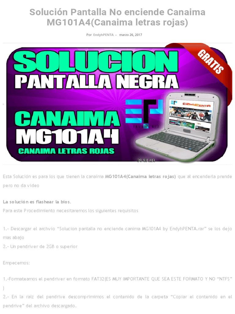 Solución para Canaima MG101A4 Letras Rojas | PDF