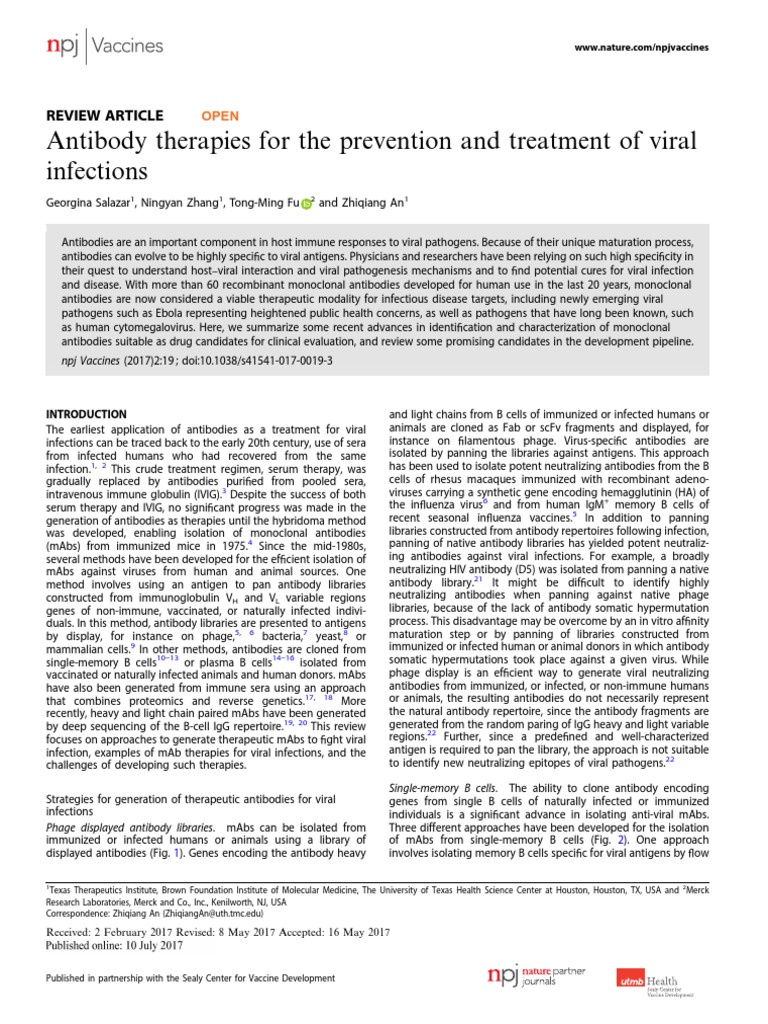 AC - Antibody Therapies For The Prevention and Treatment of Viral ...