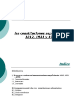 Las Constituciones de 1812, 1931 y 1978