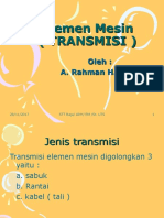 Jenis Transmisi Elemen Mesin (Sabuk, Rantai, Kabel