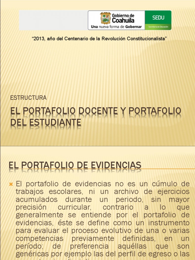 Estructura del Portafolio Docente | PDF | Evaluación | Planificación