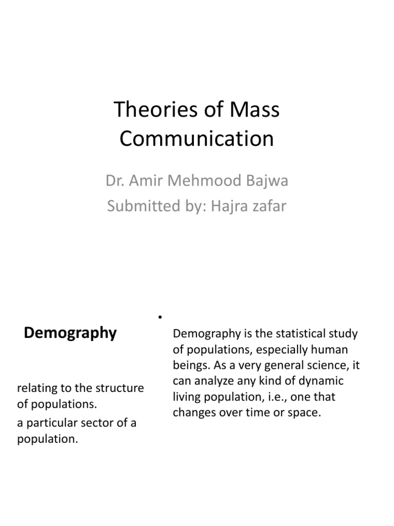 Theories of Mass Communication | PDF