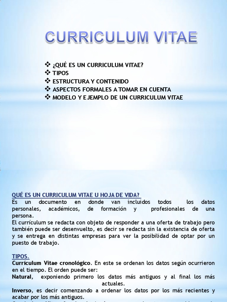 Curriculum vitae en espanol image
