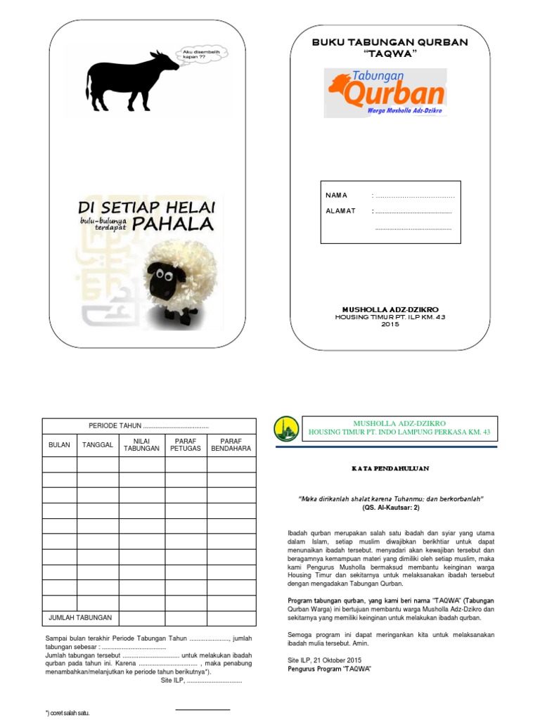 Buku Tabungan Qurban