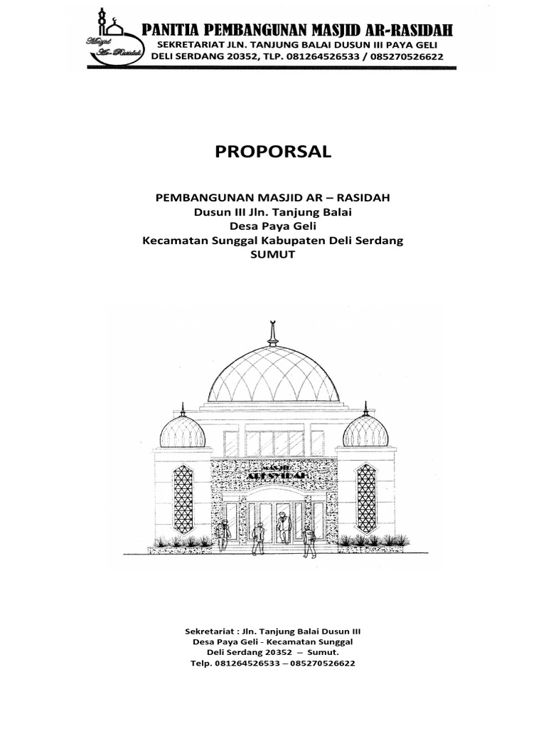 Proposal Pembangunan Masjid Ar-Rasidah | PDF