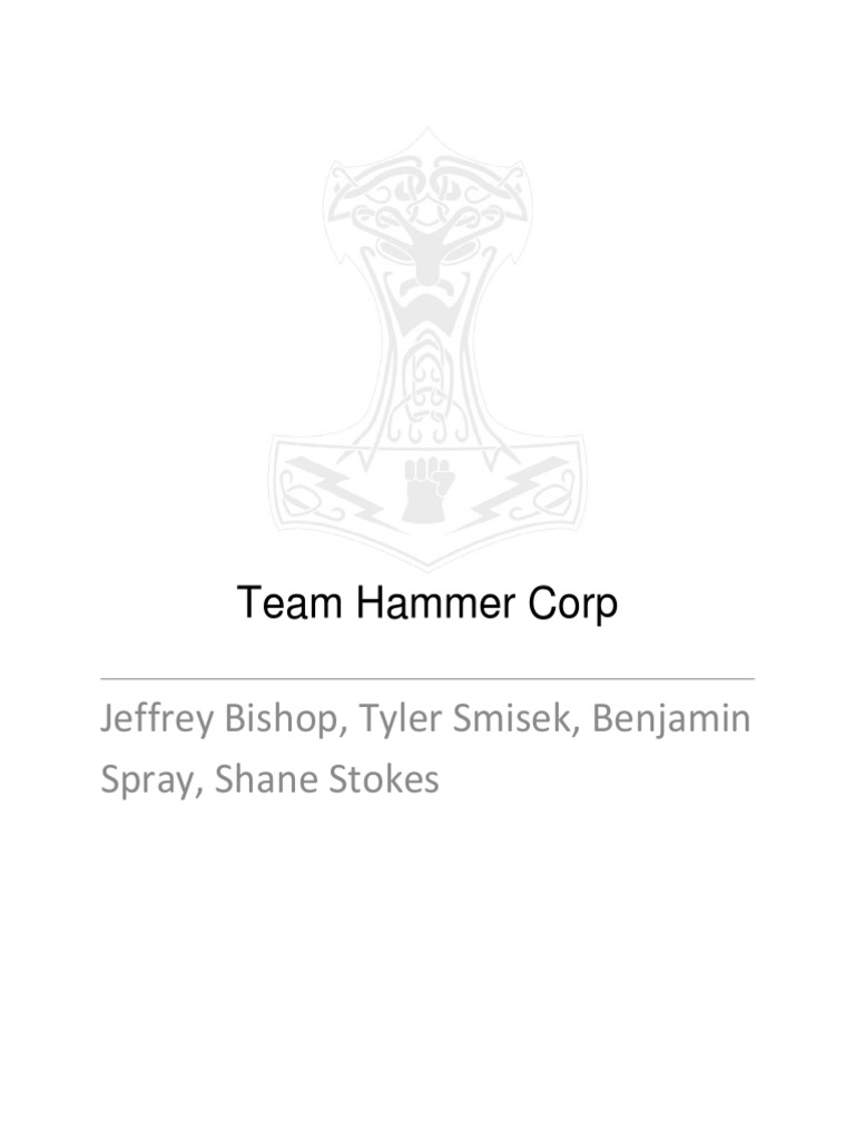 Hammer Corp Project Portfolio PDF Prototype Manufactured Goods