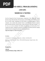 Unix and Shell Programming (15CS35) Module 2 Notes: Syllabus