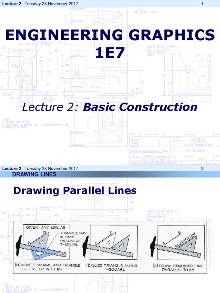 Engineering Graphics 1E7: Lecture 2: Basic Construction | PDF | Circle ...