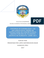 Influencia del diseño de durabilidad en el desempeño de estructuras de concreto en Vilcacoto