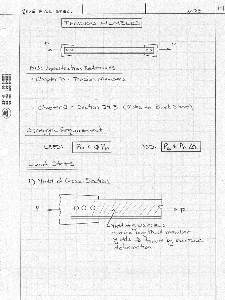 Engelhardt Steel Notes II - Tension Members PDF | PDF