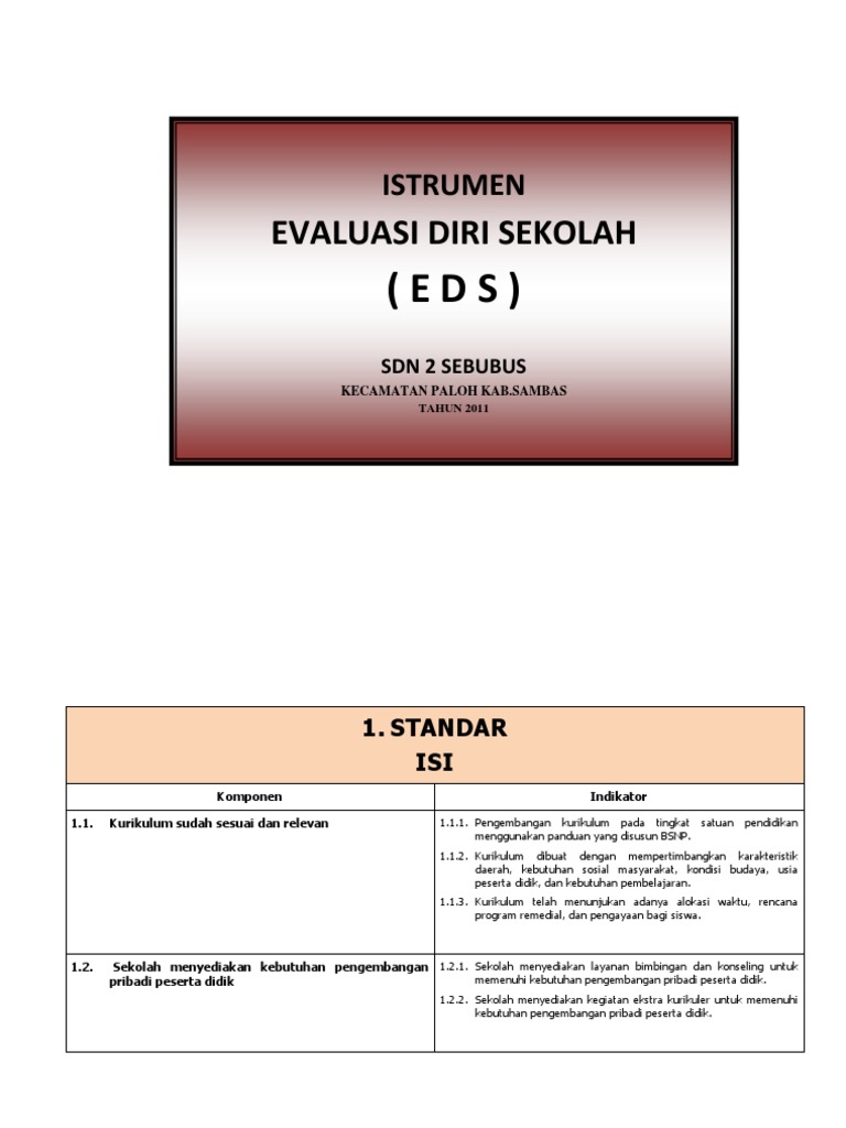 Contoh Instrumen EDS SD | PDF