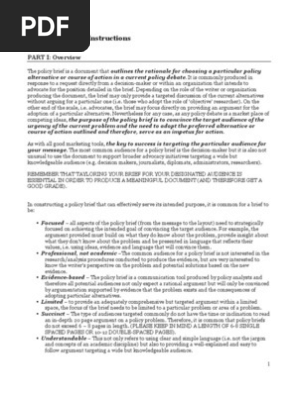 Policy Brief Instructions