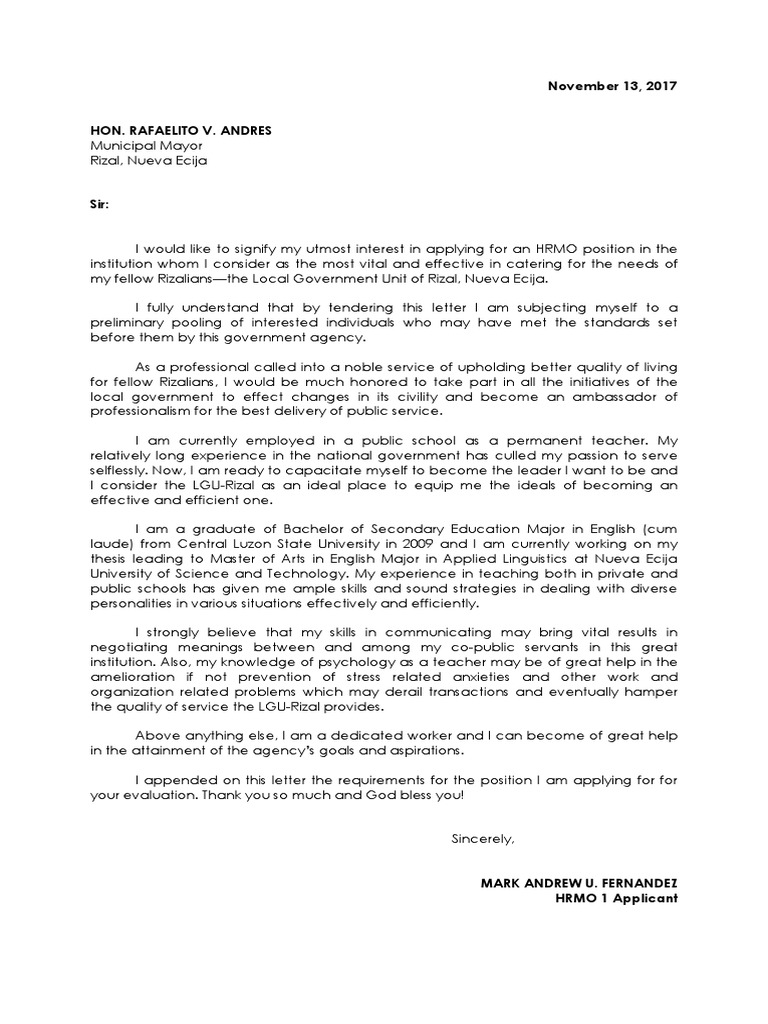 What is the definition of application letter quizizz image