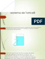 Teorema de Torricelli: flujo líquido orificio