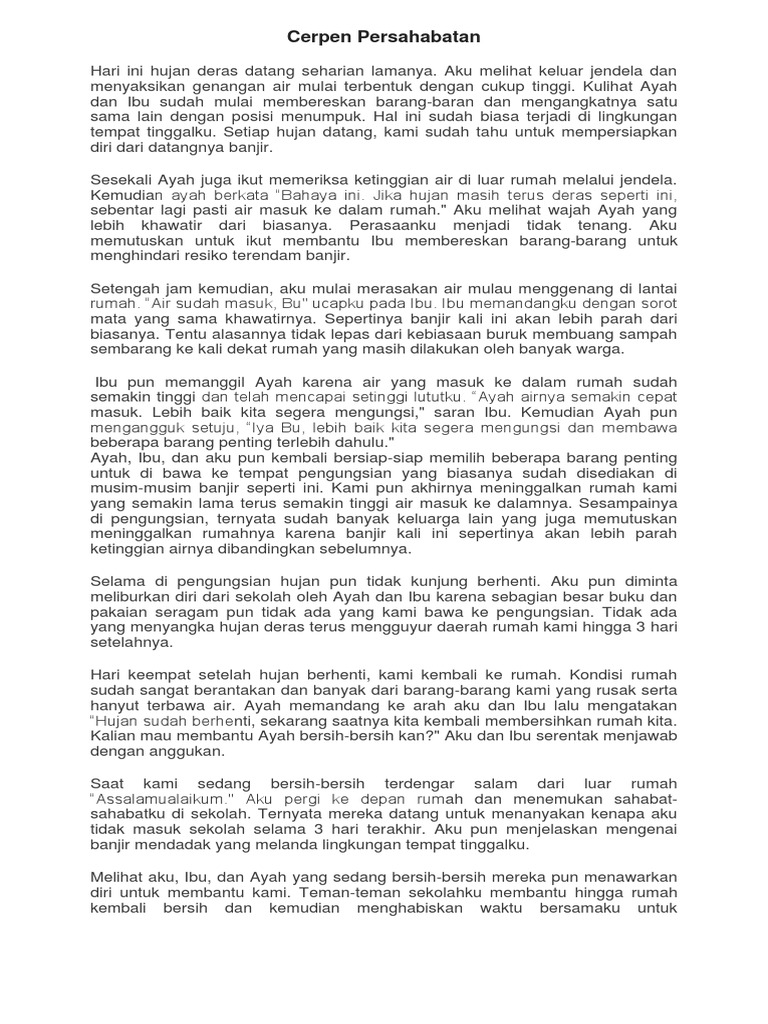 Kumpulan Cerpen Persahabatan